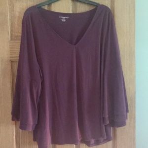 Maroon bell sleeve shirt